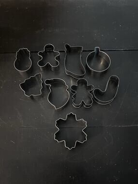 Vintage Christmas Cookie Cutters Lot of 9 Metal Holiday Gingerbread Snowman